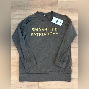 (BNWT) Little & Lively “SMASH THE PATRIARCHY” Bamboo Raglan Pullover (kids 9/10)
